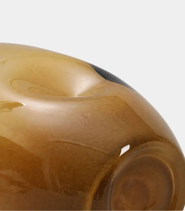 Solara Amber Glass Vase – Handblown Abstract Accent Design