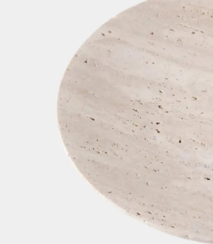 Travertine Pedestal Bowl – Natural Stone Decorative Tray for Home Styling 25 cm