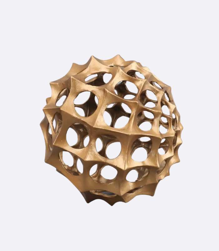 Decorative Ornament Sphere Sculpture Metal 15 cm