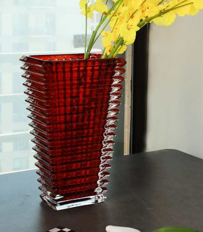 Crystal Glass Tabletop Vase Rectangular 28 cm