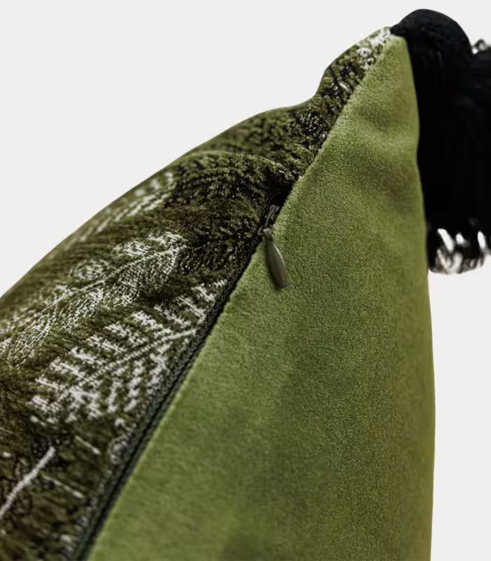 Fern Leaf Cushion Cover – Jacquard Texture Design Green