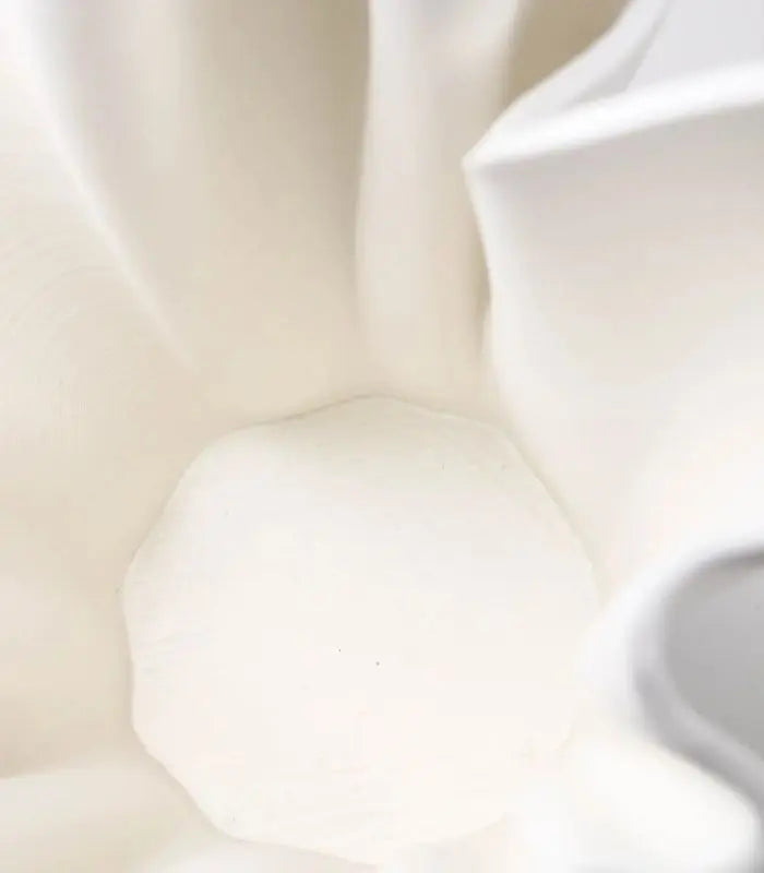 Textured Ribbon Ceramic Vase – Handcrafted Flowing Design