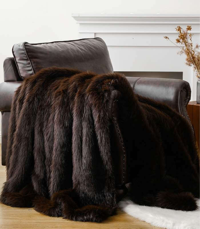 Faux Fur Throw Blanket Plush Faux Fur Throw Chocolate Brown