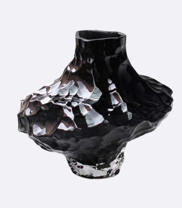 Onyx Shadow Glass Table Vase