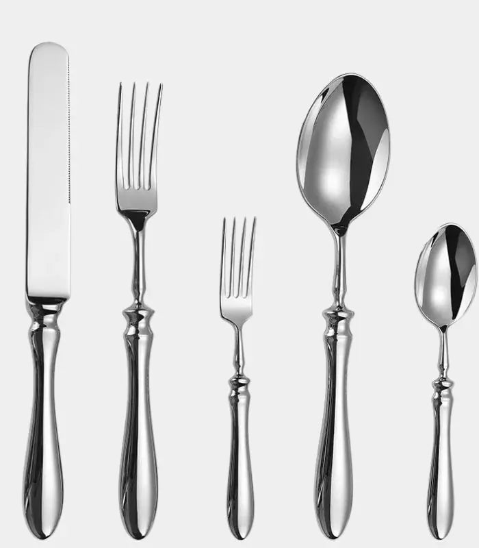 Ashford 20-Piece Stainless Steel 18/10 Flatware Set – Classic Gourd Handle Design for 4
