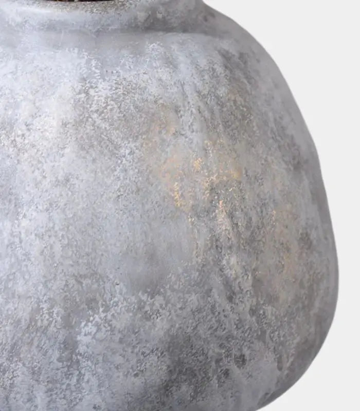 Luna Ceramic Vase – Sculptural Spherical Design with Aged Stone Finish 21 cm