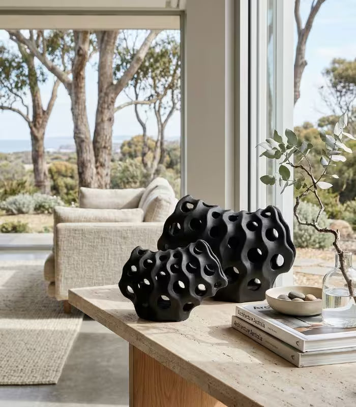 The Reef Dreamer Decorative Coral Sculpture Resin Black