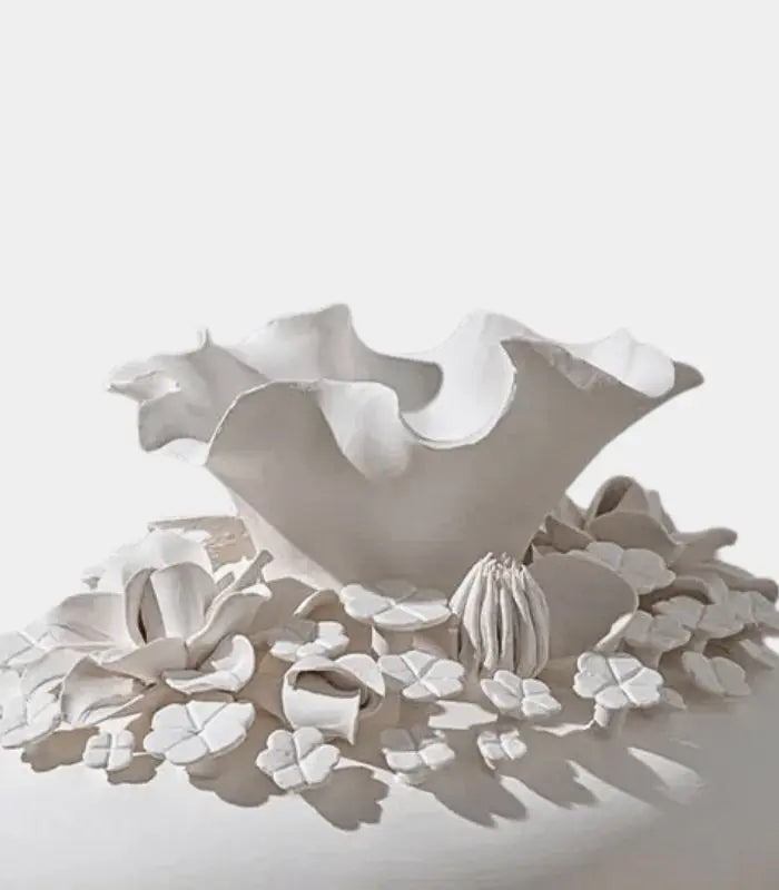 Baroque Ceramic Vase – Handcrafted Sculptural Vessel 23.5 cm (9.25 in)
