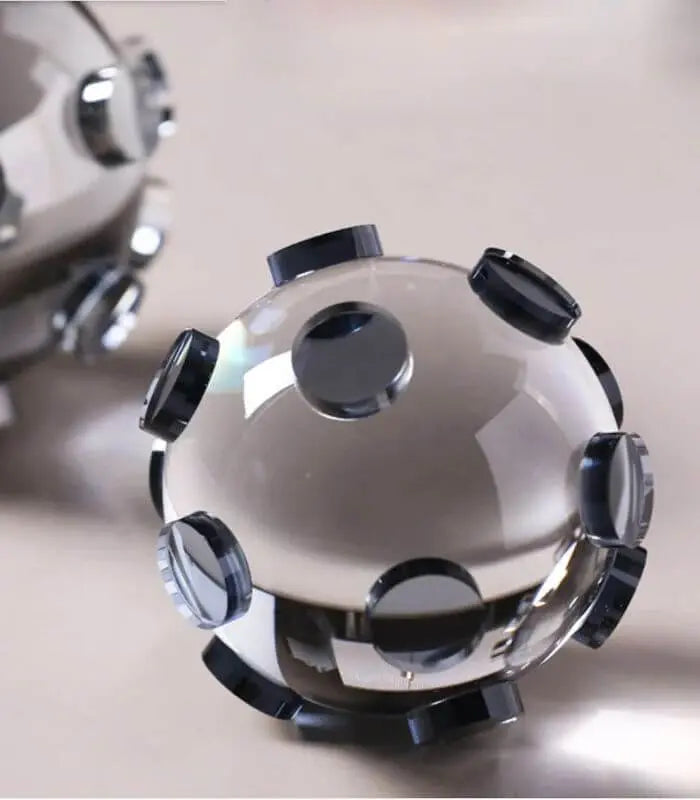 Crystal Ball Sculpture Decorative Object Figurine Grey