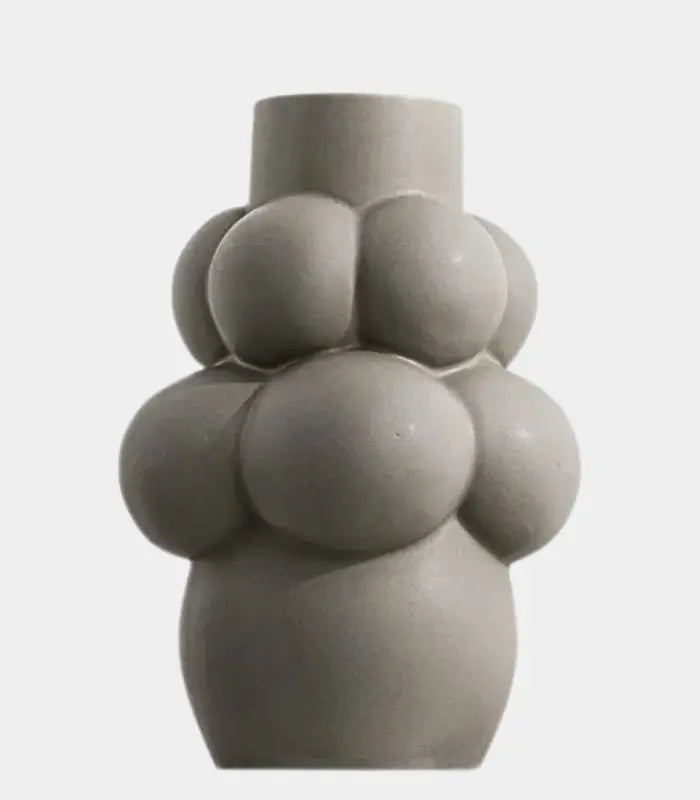 Bubble Ceramic Vase – Sculptural Matte Grey Vase, 2 Sizes