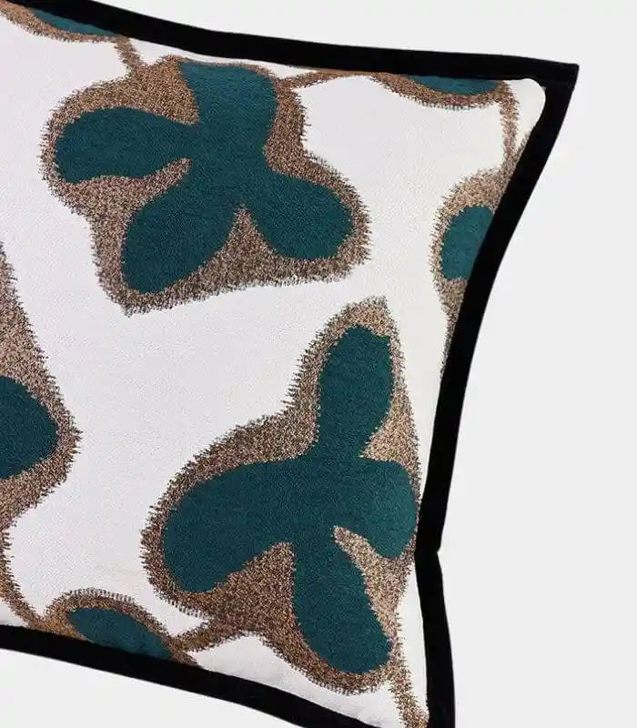 Aurora Decorative Cushion – Abstract Botanical Jacquard Design
