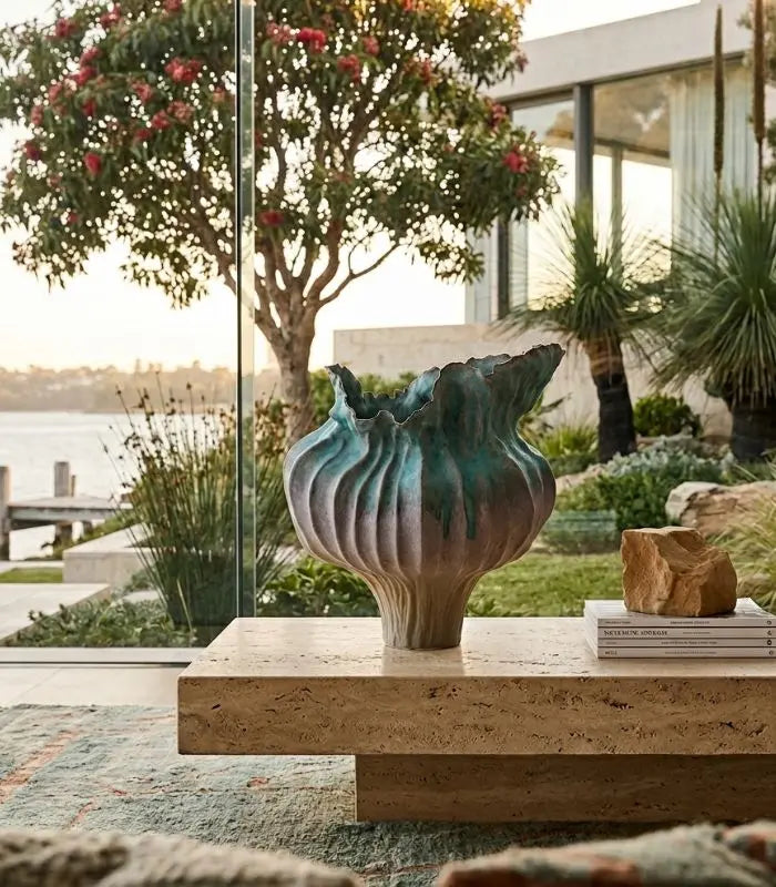 Oceana Ceramic Vase – Handcrafted Sculptural Design 34 cm