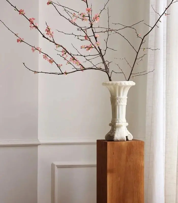 The Corinthian Sculptural Vase Ivory 37 cm (14.6 in)