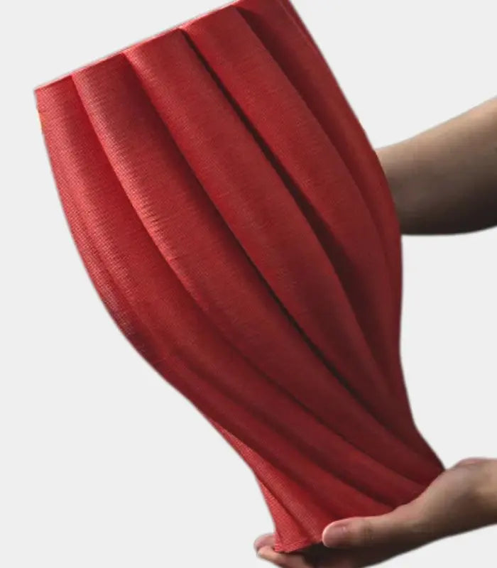 Crimson Ceramic Spiral Vase – Contemporary Twisted Design 32 cm (12.6 in)