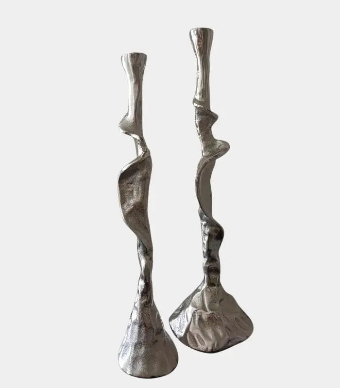 Seraphine Aluminum Candleholder – Sculptural Twisted Design