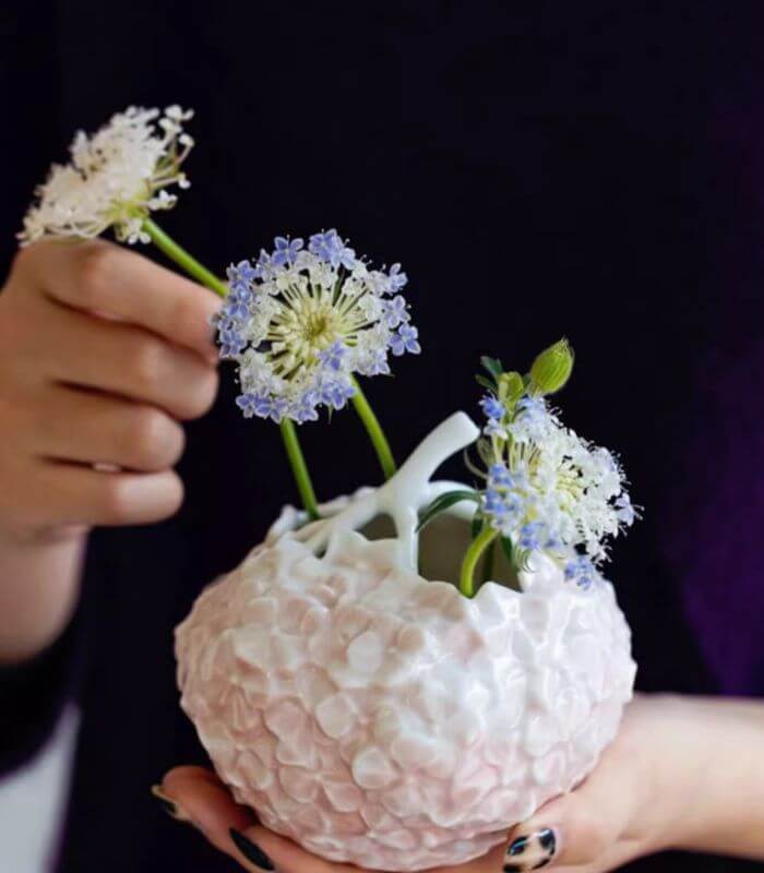 Blooming Botanica Ceramic Hydrangea Small Vase