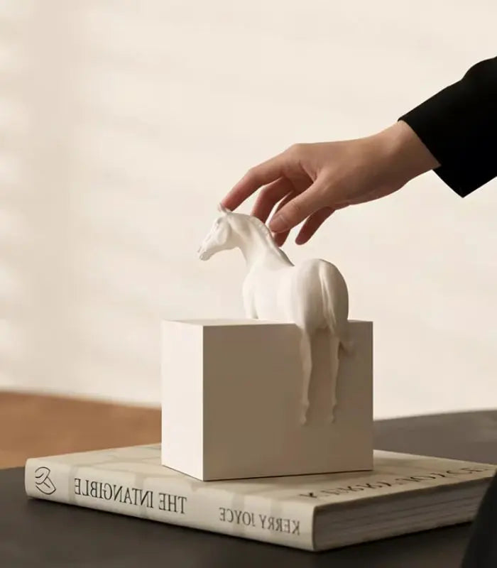 Beaumont Horse Sculpture – Matte White Figurative Décor, 2 Styles Resin