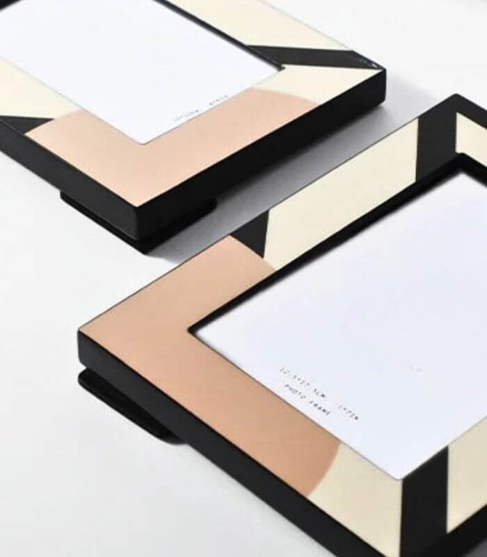 Geometric Photo Frame – Modern Art Deco Design in Two Sizes Wood