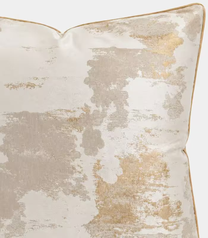 Ethereal Brushstroke Accent Pillow Cover | Handcrafted Metallic Detail Cushion
