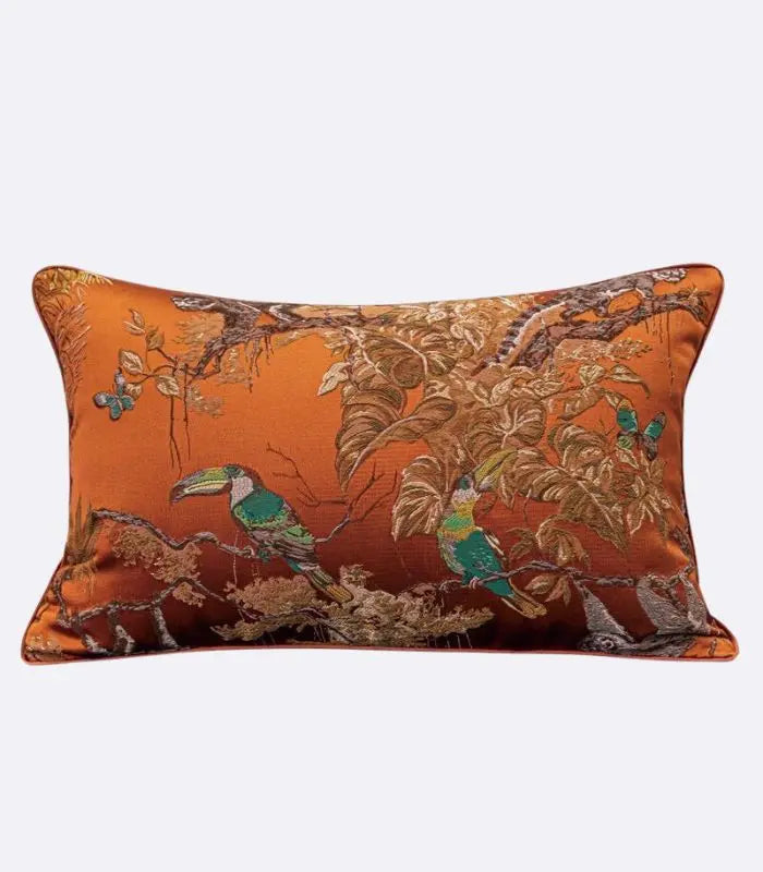 Cushion Cover Wild Life Pillow Case Embroidered Jacquard