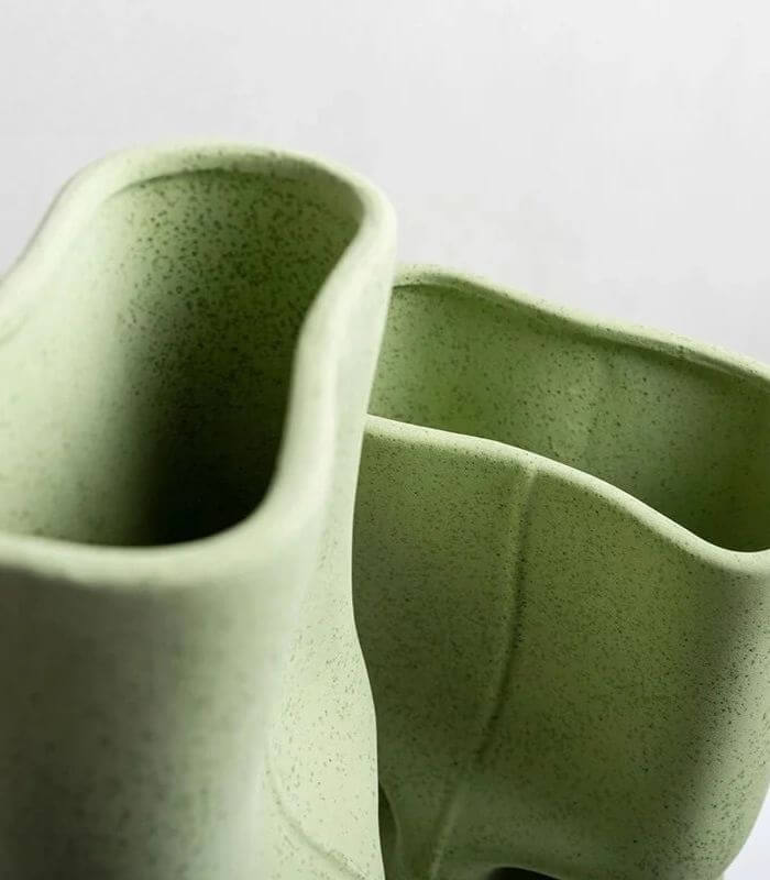 Ceramic Vase Kona with Irregular Design Green