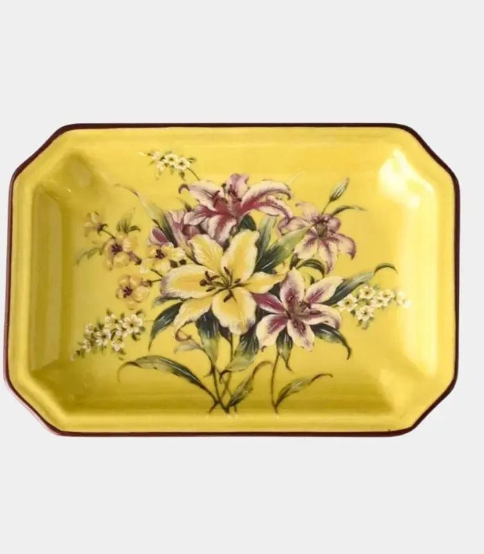 Marigold Ceramic Soap Dish – Hand-Decorated Floral Design