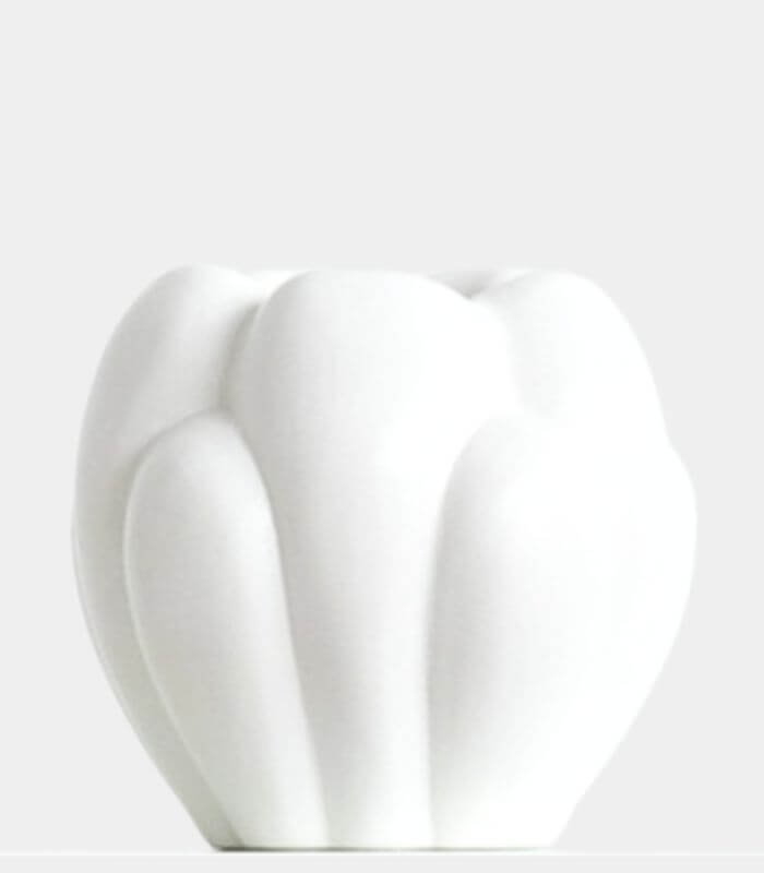 Moonlit Tulip Ceramic Vase White