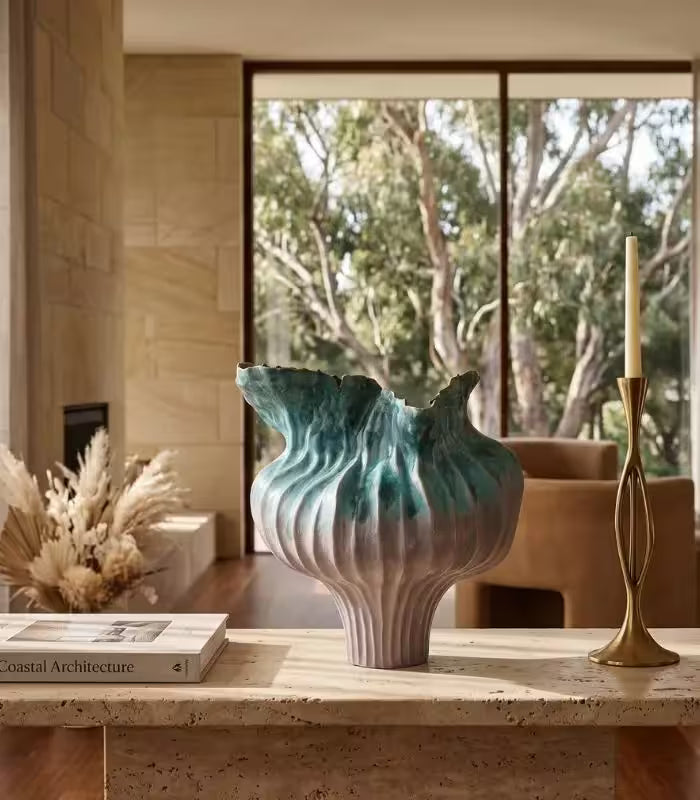 Oceana Ceramic Vase – Handcrafted Sculptural Design 34 cm