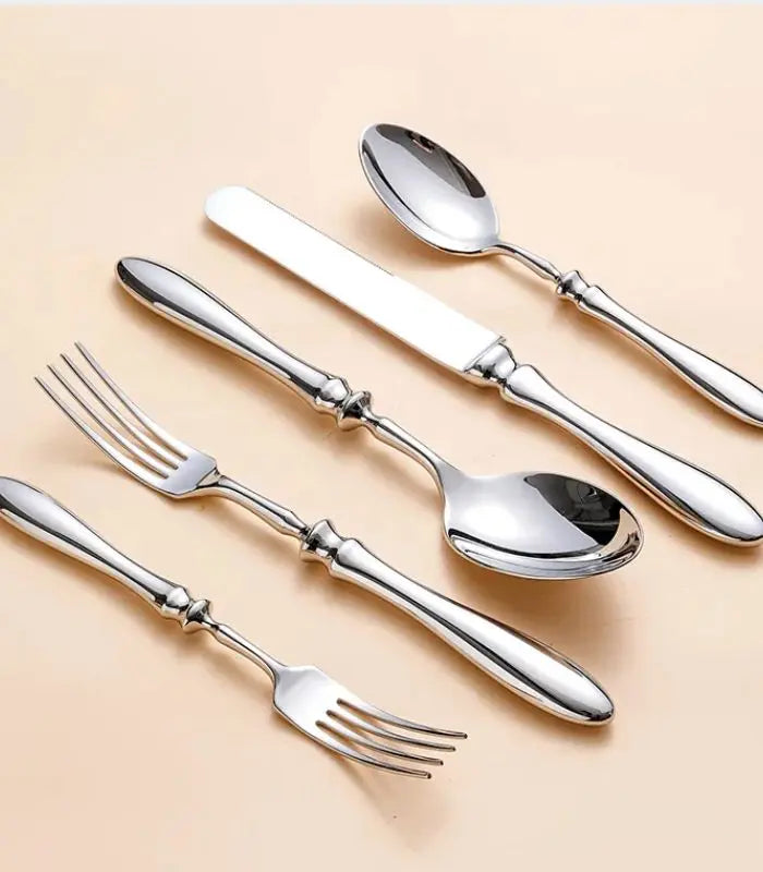 Ashford 20-Piece Stainless Steel 18/10 Flatware Set – Classic Gourd Handle Design for 4