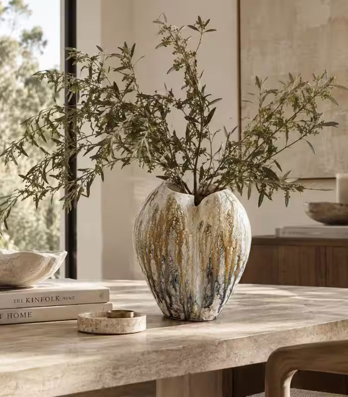 Winslow Handcrafted Ceramic Vase – Hand-Painted Earth-Tone Sculptural Vessel