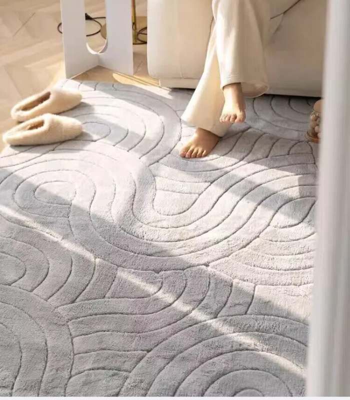 Textured Rug Thick 3D Natural Contemporary Rug