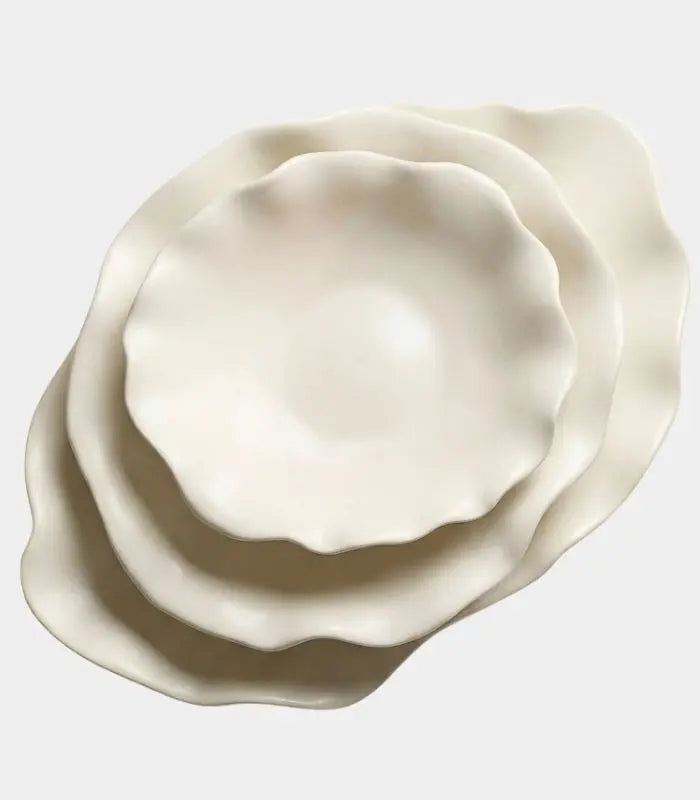 Lotus Ceramic Collection – Organic Serveware in Three Sizes Dinnerware Plates