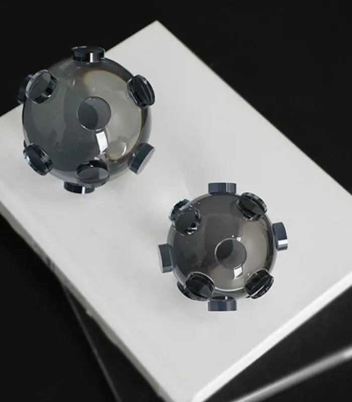 Crystal Ball Sculpture Decorative Object Figurine Grey