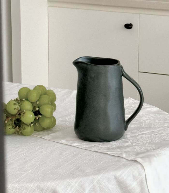 SERENA Modern Ceramic Water Pitcher - Handcrafted Minimalist Flower Vase & Decorative Jug (Available in 2 Sizes)