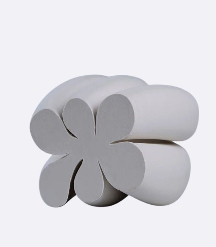 Nuvole Decorative Table Top Vase Ceramic White Cream White 29 cm