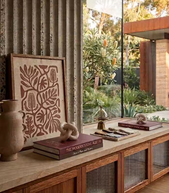 The Interlock Natural Travertine Sculpture Decorative Object 15 cm