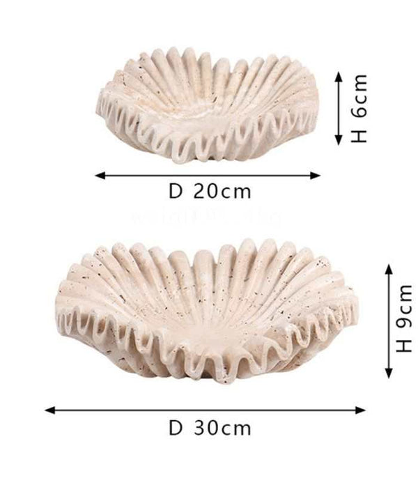 Faux Travertine Ruffled Bowl main image 1