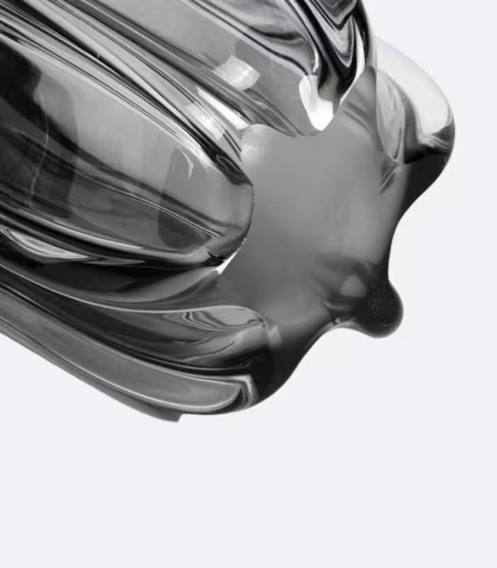 Hand-Blown Glass Vase Floral Black Hue