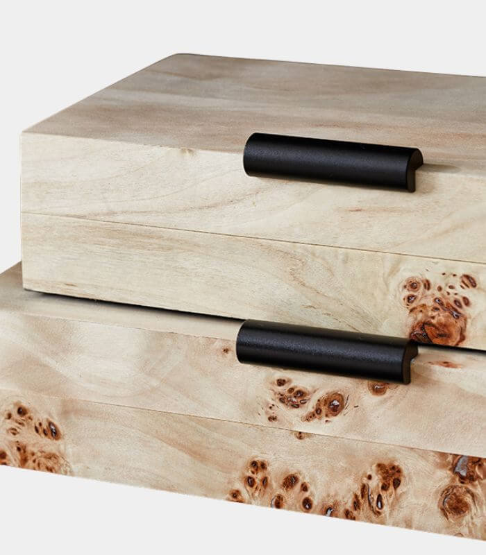 Refined Wooden Jewelry Boxes - Naturally Unique Set of 2