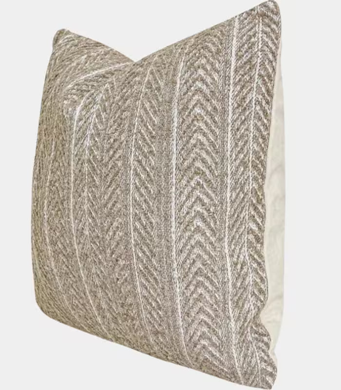 Chevron Jacquard Cushion Cover – Textured Weave in Natural Tones