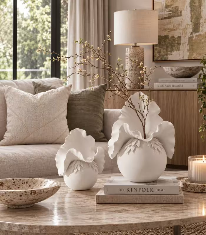 Nascence Ceramic Tabletop Vase – Handcrafted Sculptural Vessel