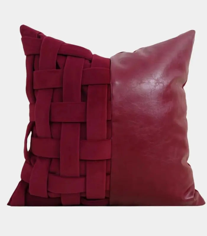 Woven Faux Leather Cushion Cover 45x45 cm (18 in)