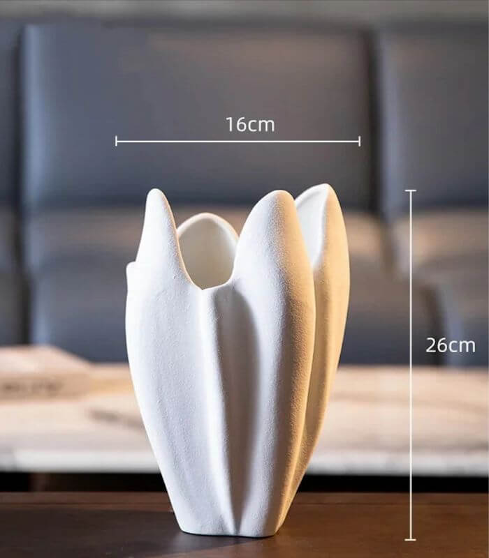 Blanc Ceramic Vase White Textured