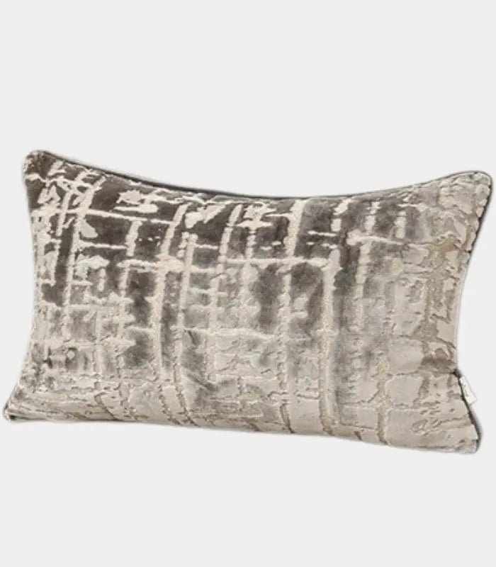 Velvet Floral Garden Cushion Cover Velvet Embroidery Grey