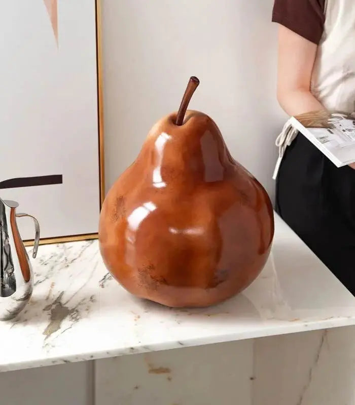 Brown Pear Decorative Sculpture Large