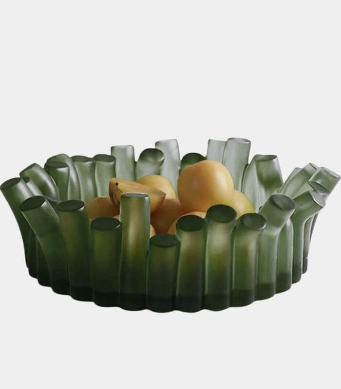 Bamboo Grove Decorative Bowl – Sculptural Resin Design