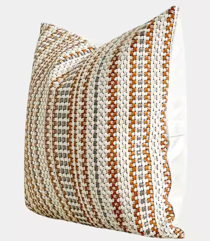 Handcrafted Cushion Cover – Textured Stripe Design 45x45 cm