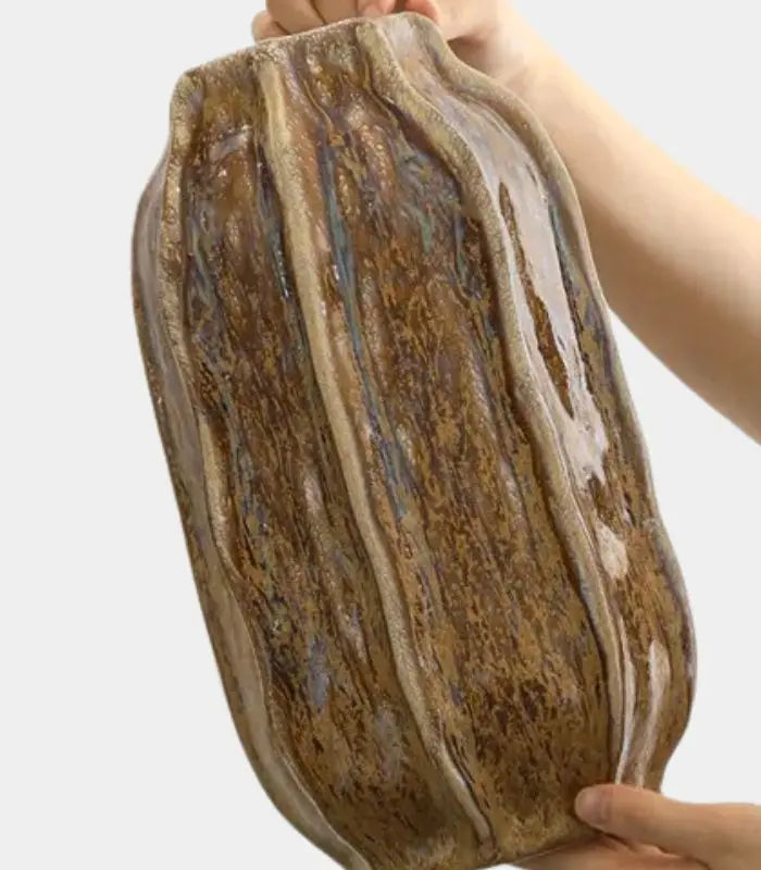 Driftwood Ceramic Vase Collection – Artisan Wood-Effect Design