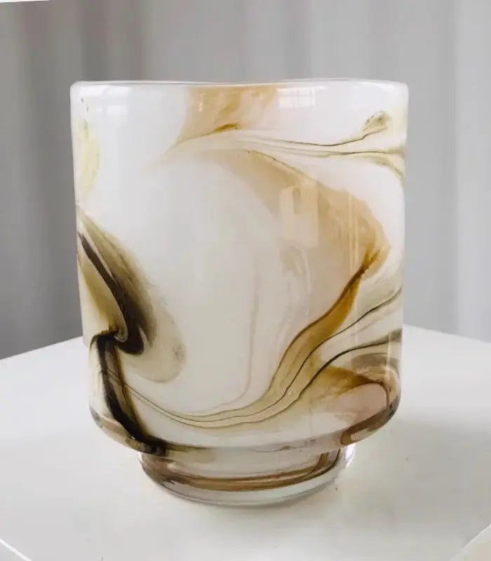 Petra Swirl Glass Vase – Handcrafted Design Marble Glass