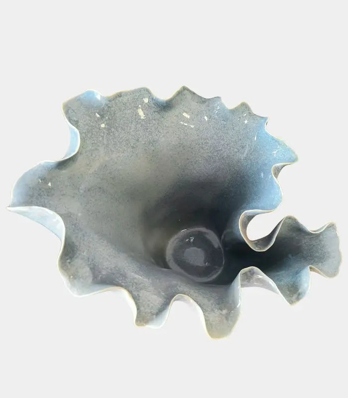 Azure Porcelain Vase – Handcrafted Floral Form 29.5 cm Blue